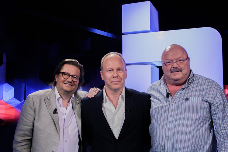 Michel Van den Brande en Marc Coucke op vrijdag 10 juni in Blokken (c) VRT