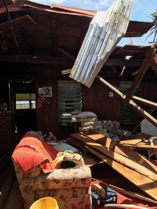 damaged house after the passage of hurricane Maria in Dominica