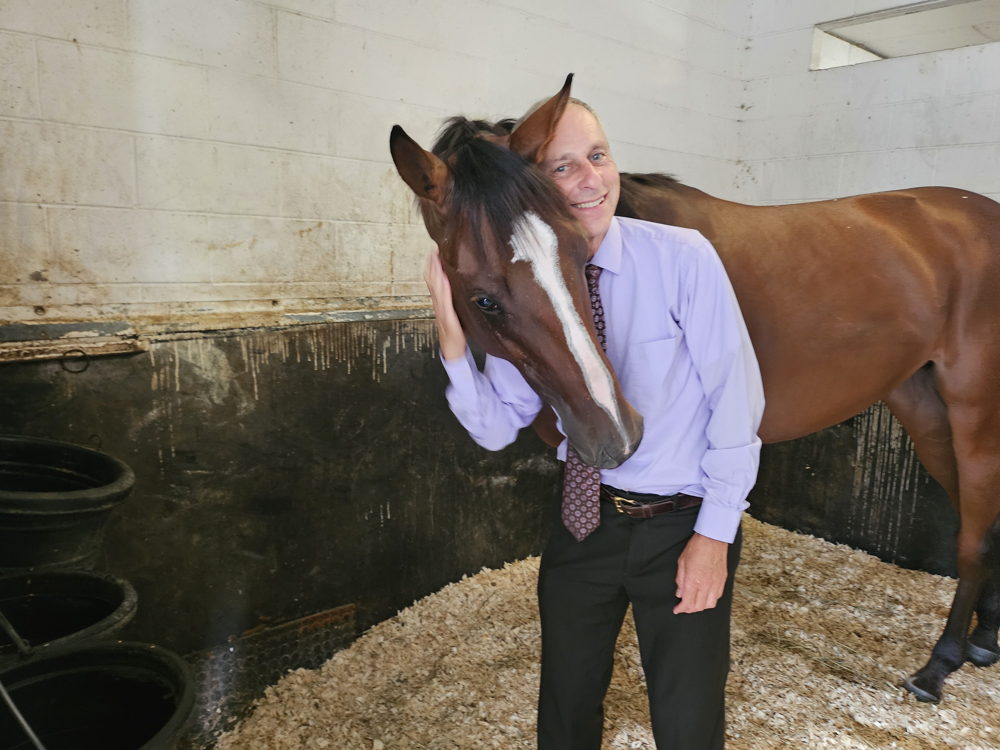 Robert Geller in the Woodbine backstretch