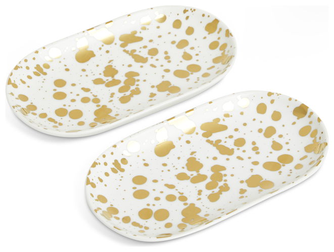Habitat 60 Jackson Cake Plate Set of 2 - Gold, £8
