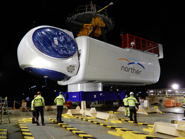 Largest Belgian offshore wind farm Norther begins installing 44 wind turbines on the North Sea