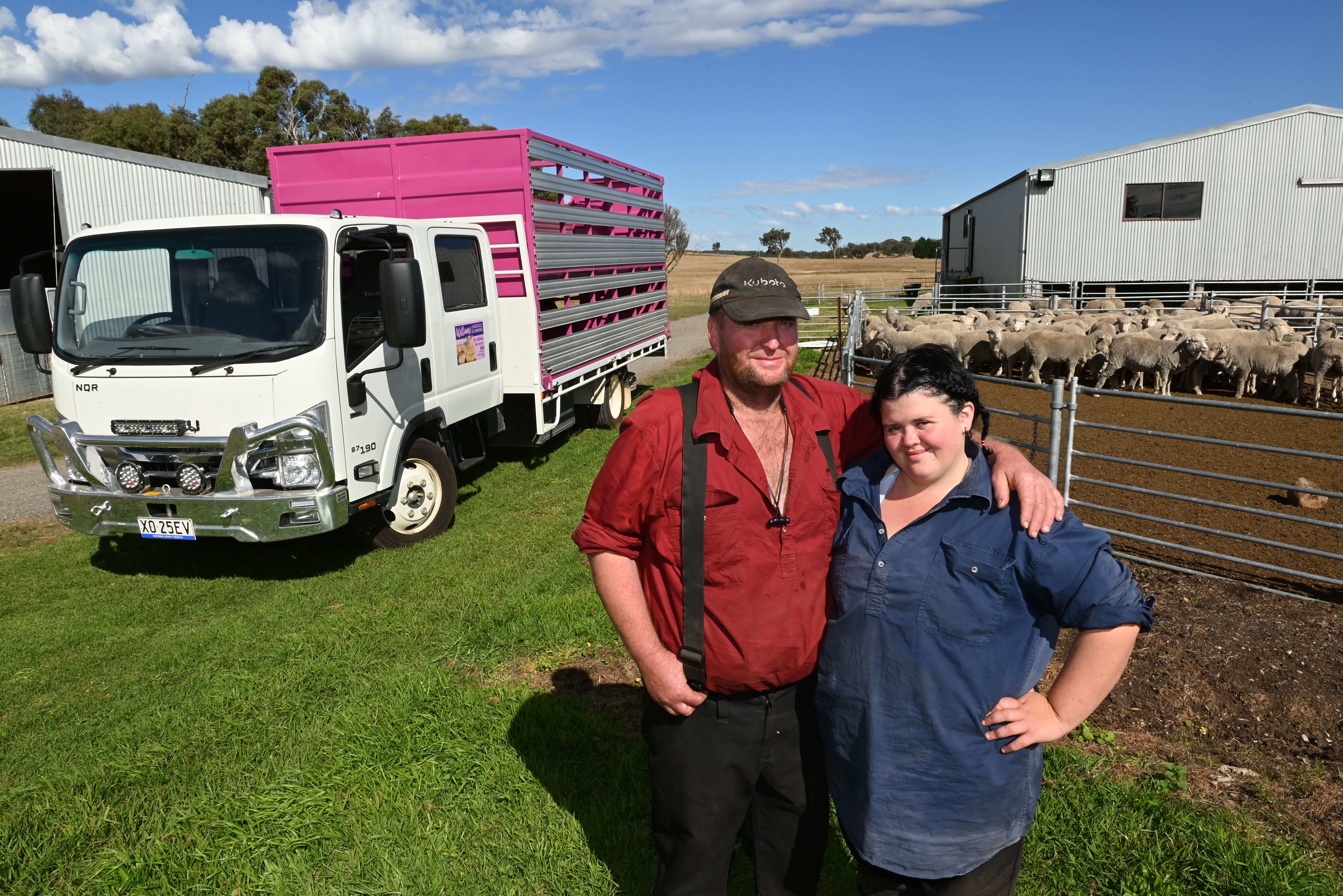 Mark Williams and daughter Piper Williams on the family farm