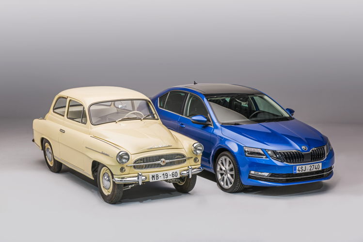 To date, nearly 6.5 million customers have opted for a ŠKODA OCTAVIA. Side-by-side in the picture, a first-generation OCTAVIA from 1959 and the current model.