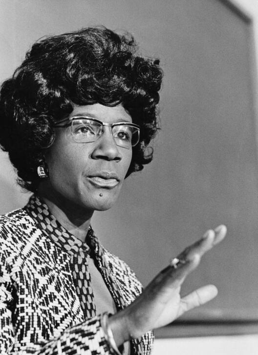 Congresswoman and presidential candidate Shirley Chisholm, 1972. AKG9365408 ©akg-images / Science Source / Ted Streshinsky