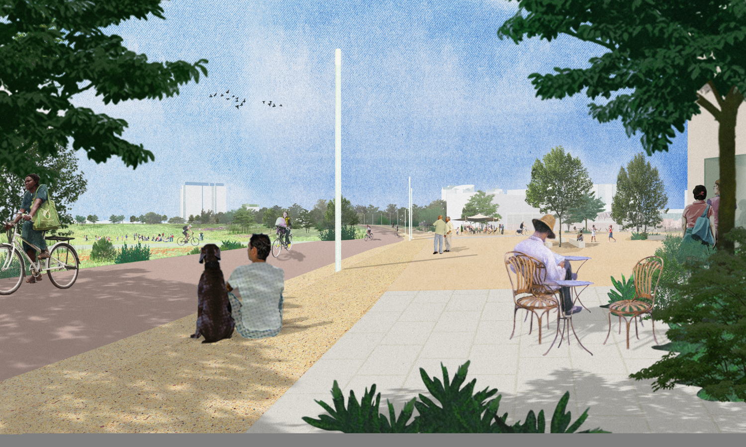 Ringpark Zuid: Een mogelijke invulling van het Campuspark.
© Ontwerpteam Ringpark Zuid - 51N4E, H+N+S, Tractebel, Endeavour, Bollinger+Grohmann, Plant&Houtgoed en MDC