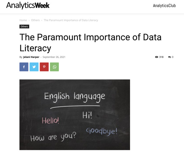 Preview: The Paramount Importance of Data Literacy