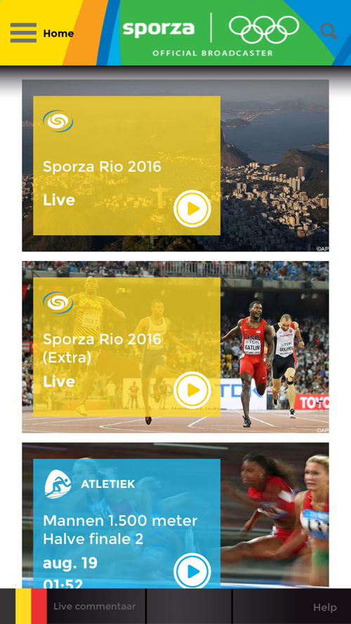 De Olympische App van Sporza