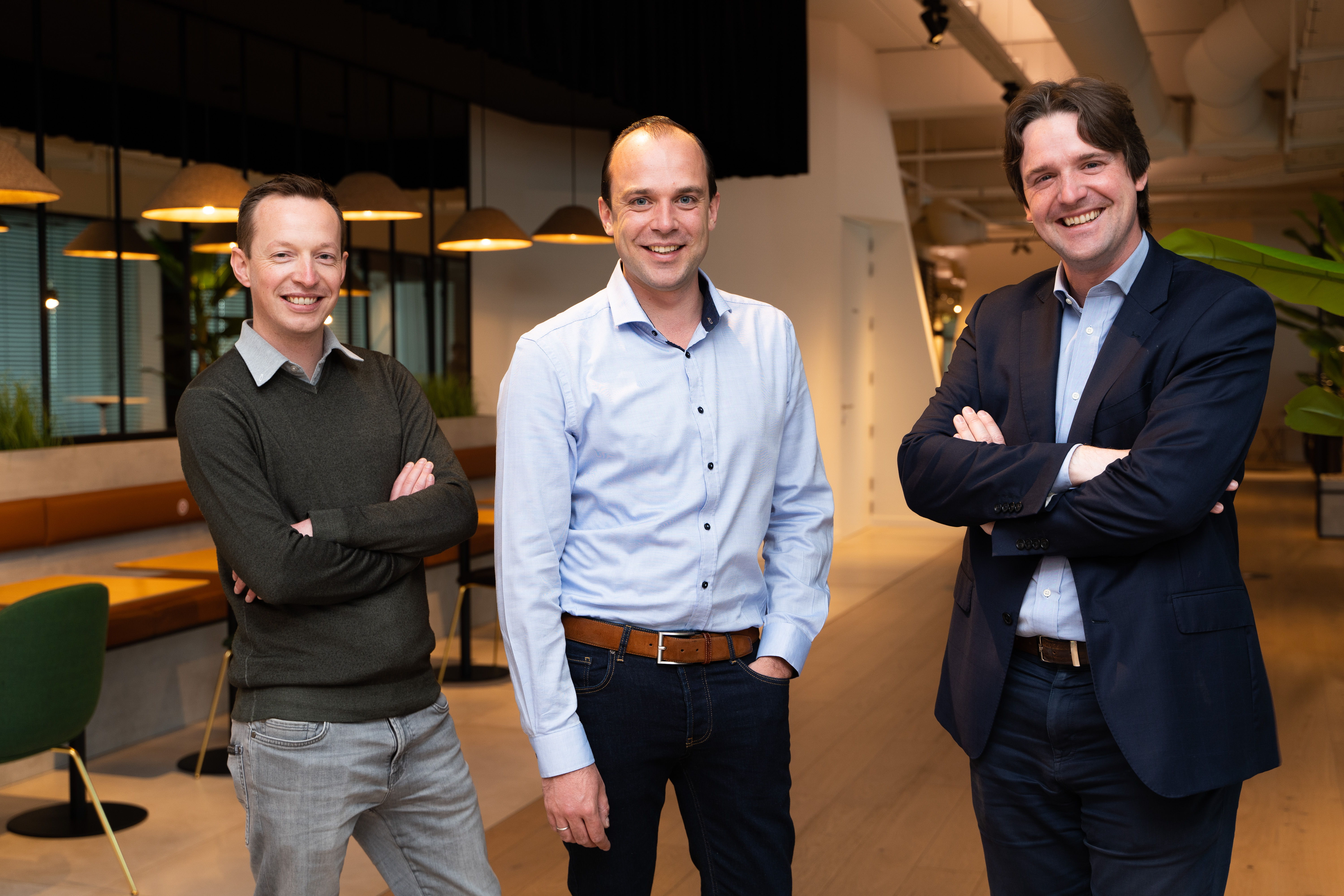 Lode Cools, Nicholas De Nil en Wim Hoornaert, de oprichters van het Gentse fintechbedrijf Bizzcontrol © Jaime Korbee