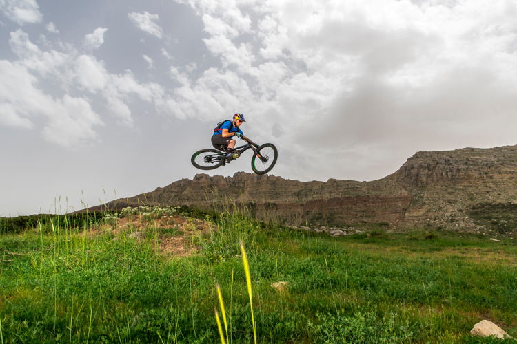 Christophe Akiki/Red Bull Content Pool -Kenny Belaey performs during filming Border to Border in Aaqoura, Lebanon