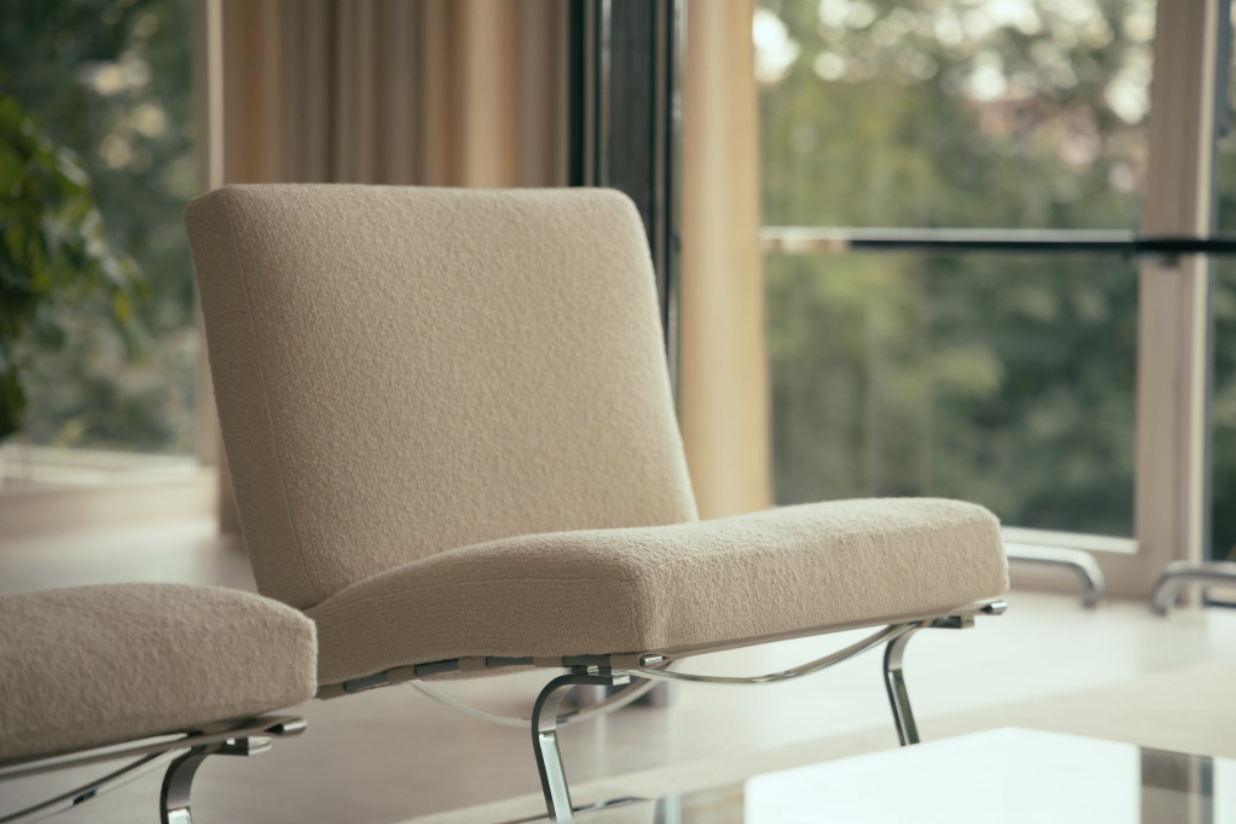 The Tugendhat Chair at Villa Tugendhat. Image courtesy of Knoll.