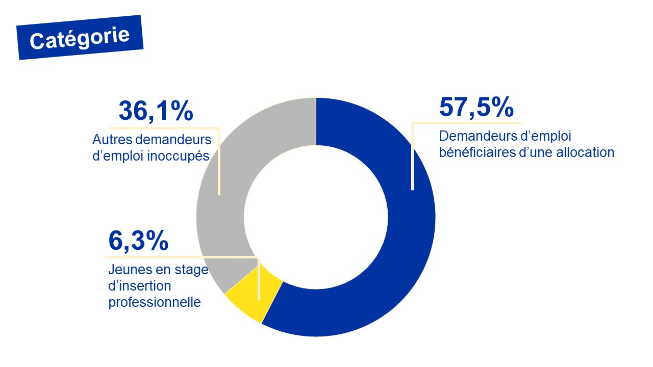 Répartition des chercheurs d'emploi bruxellois par catégorie - 06/2024