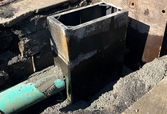 New catch basin being installed at Forbes Avenue and Jumonville Street New catch basin being installed at Forbes Avenue and Jumonville Street