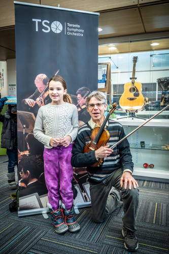Symphony Storytime at the TPL Parkdale Branch with TSO Violin James Wallenberg. January 19, 2024. (Photo by Allan Cabral/Courtesy of the Toronto Symphony Orchestra)