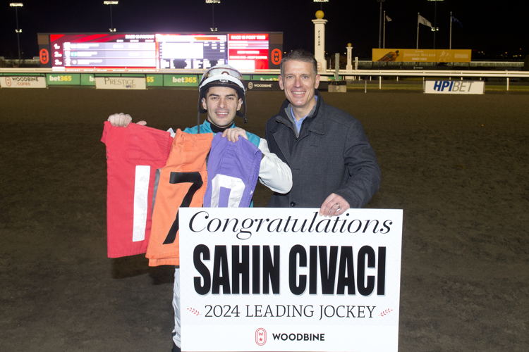 Sahin Civaci and Woodbine CEO Michael Copeland on closing day at Woodbine (Michael Burns Photo)