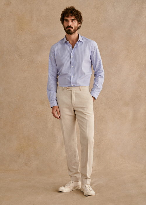Octobre Editions - Chemise Allen Blanc Rayures Bleues - 90€