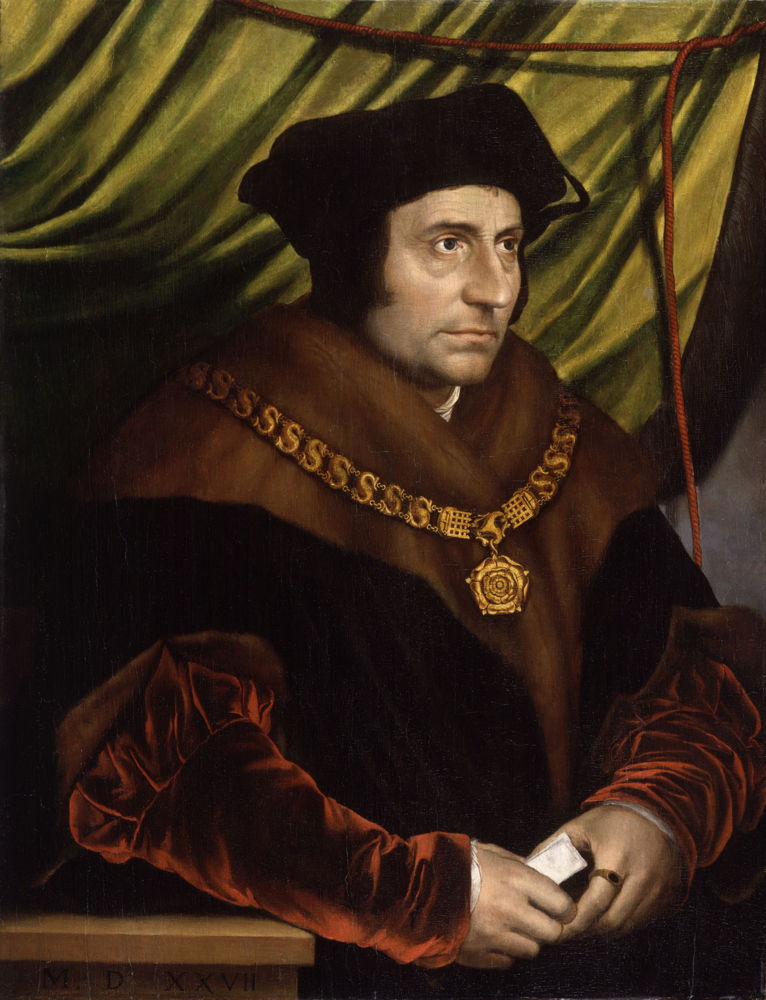 ‘In Search of Utopia’ © © Hans Holbein the Younger (after), Portrait of Thomas More, 1527.  National Portrait Gallery, London.