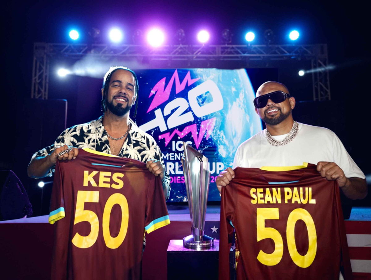 50 Days to Historic ICC Men's T20 World Cup. Soca superstar Kes (left) and Grammy-award winner Sean Paul (right) to collaborate on official tournament anthem.