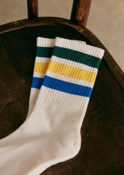 Octobre Editions - ELI Écru Rayures Vert Jaune - 20€