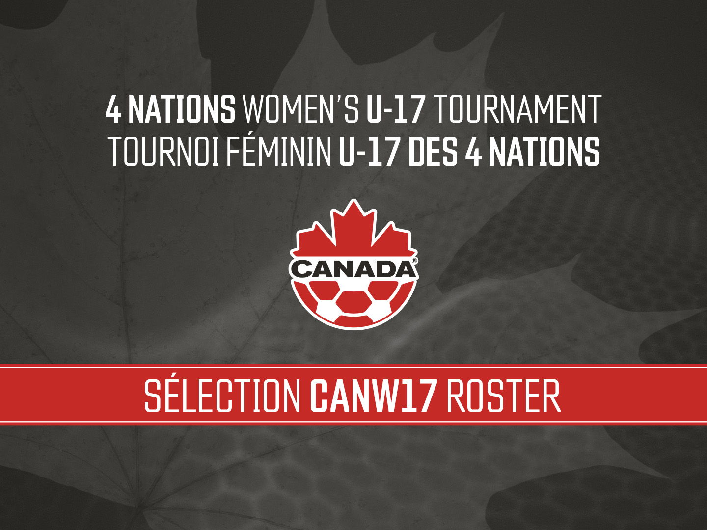 Canada Soccer dévoile l’effectif pour le Tournoi des Quatre Nations Féminin U-17 au Mexique