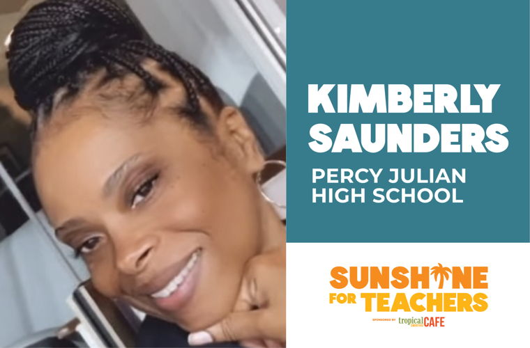 Tropical Smoothie Cafe has announced Kimberly Saunders at Percy Julian High School as a finalist in the Sunshine for Teachers contest. They were selected from thousands of consumer nominations and parents, teachers, families and the community can now vote for them until midnight ET on May 9, 2025 at www.SunshineforTeachers.com. One Grand Prize winner receives a $10,000 summer getaway and free smoothies for a year, and their school wins $1,000 and a schoolwide smoothie party. 