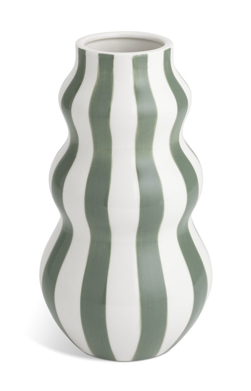 Habitat Hand Painted Stripe Vase - Green, £14 