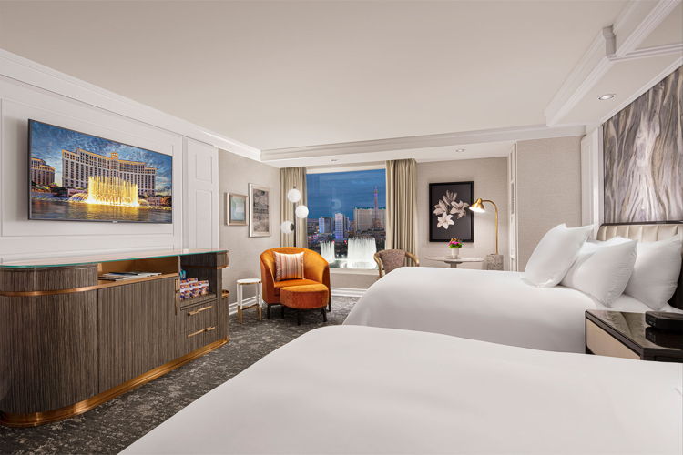 De nieuwe inricht van de hotelkamers in MGM Bellagio © MGM Resorts