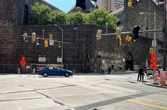 New traffic signals recently installed at Fifth and Sixth avenues