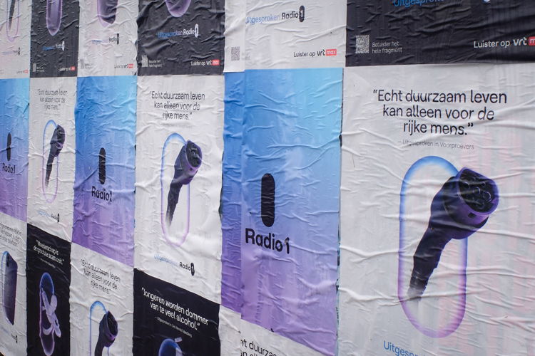 Postercampagne Radio 1 in het straatbeeld 