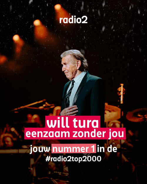 Will Tura op 1 in de Radio2 Top2000 editie 2023 – © VRT/Stef Keynen