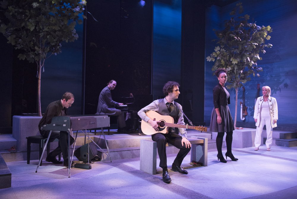 Anton Lipovetsky, Brent Jarvis, Jonathan Gould,  Evangelia Kambites, and Linda Kidder in I Think I’m Fallin’ - The Songs of Joni Mitchell created by Michael Shamata and Tobin Stokes / Photos by David Cooper