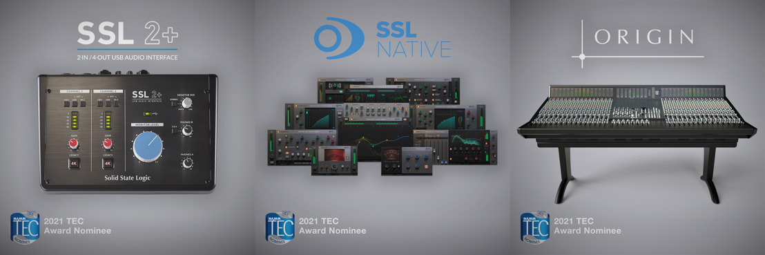 Solid State Logic Captures Three Nominations for 36th Annual Technical Excellence & Creativity Awards