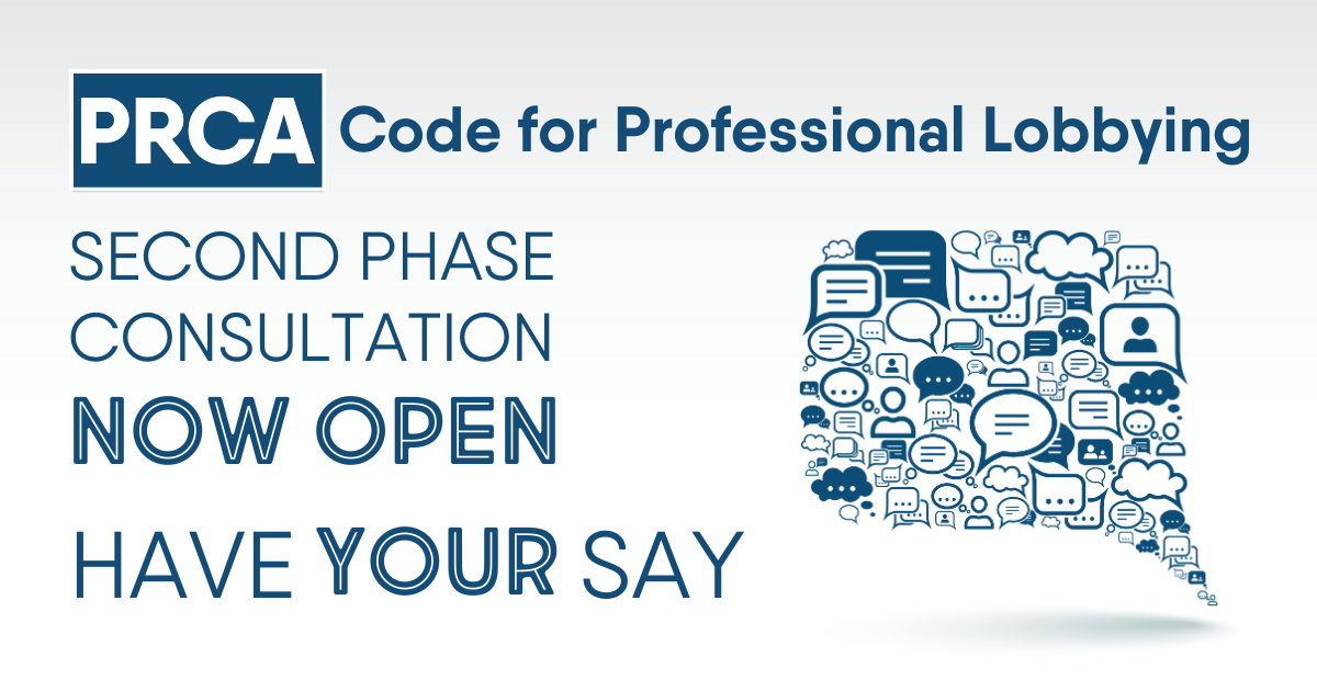 PRCA launches second phase consultation on proposed Code for Professional Lobbying