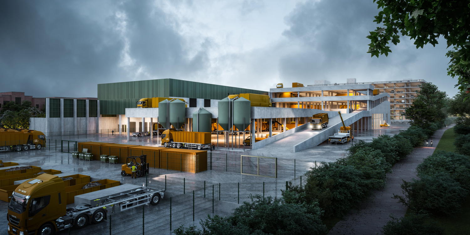 Toekomstbeeld nieuw gebouw Technische Cluster Noord ©Binst Architects