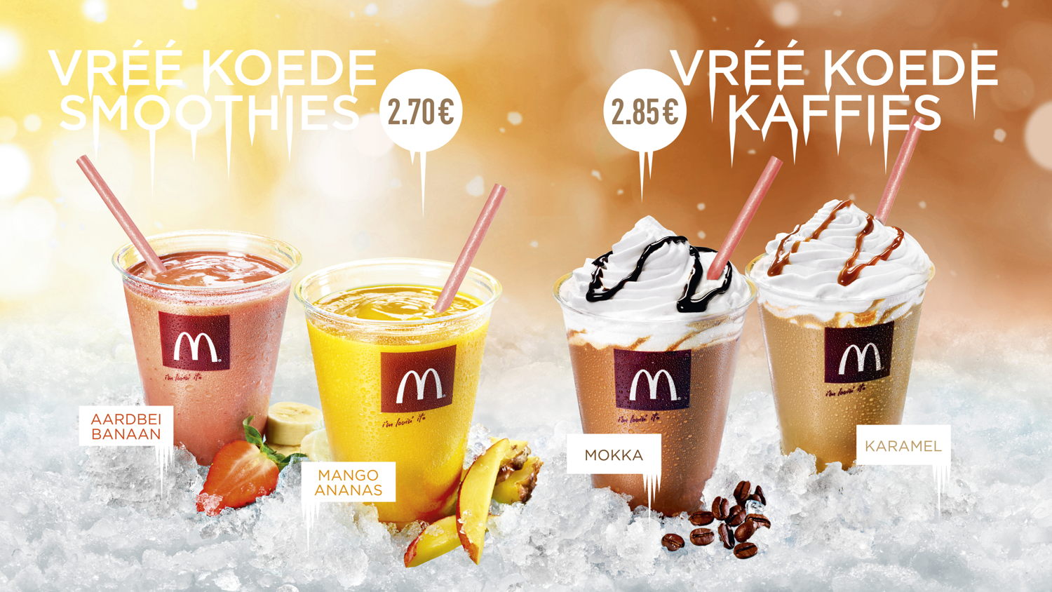 Digitaal menubord Iced Beverages