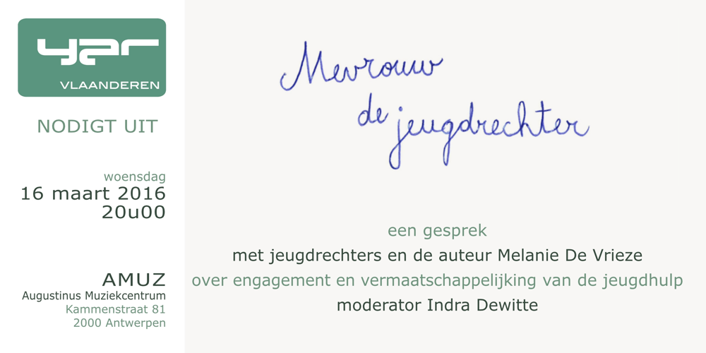 Flyer 'Mevrouw de jeugdrechter'