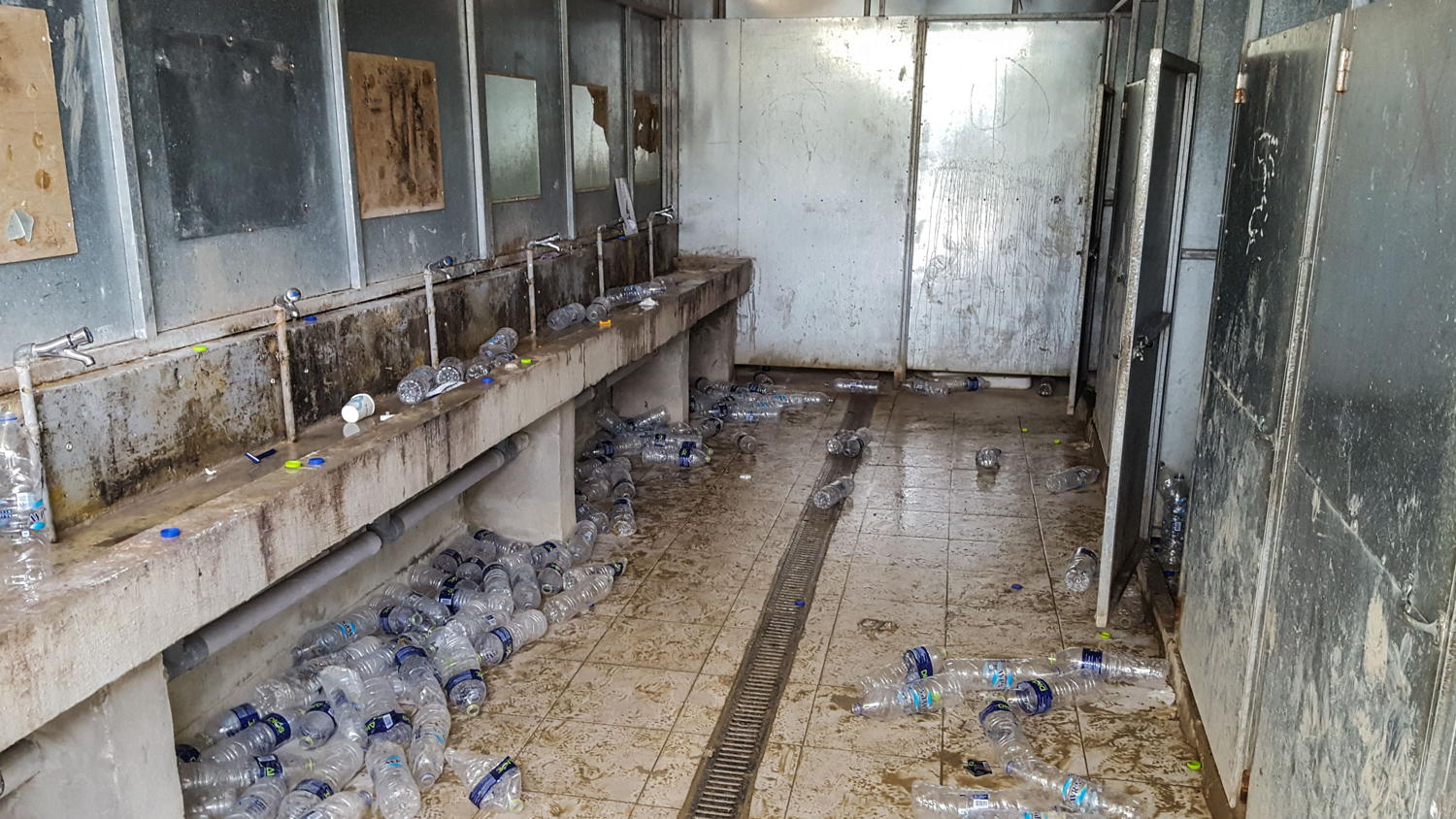 Living conditions inside Moria Camp. The camp is over populated which leads to stretched facilities and unhygienic conditions.