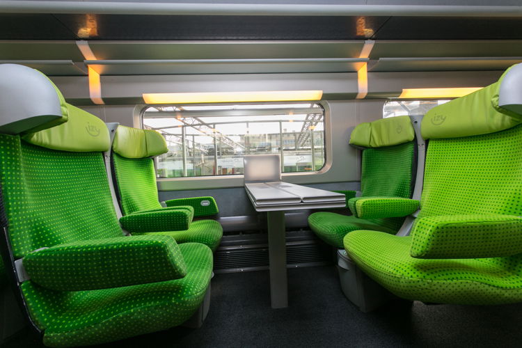 The interior of the IZY train