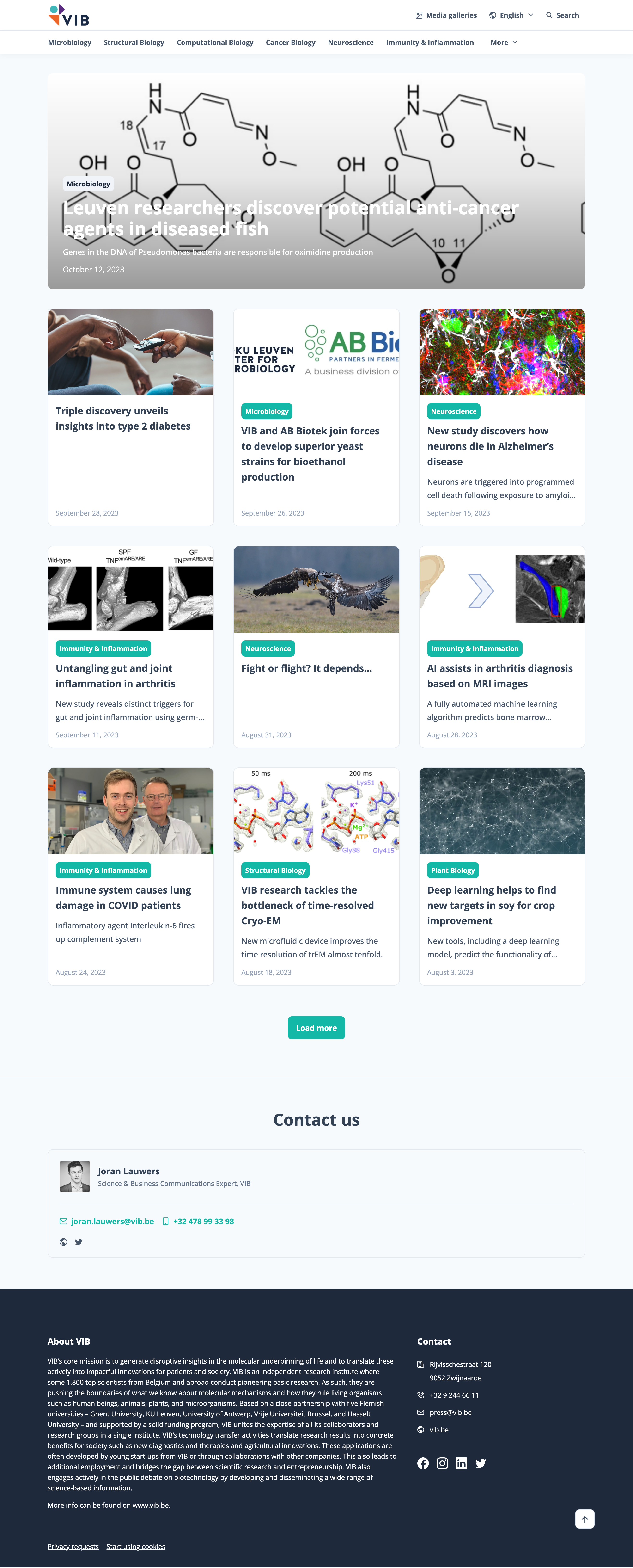A multilingual newsroom with categories and a press kit