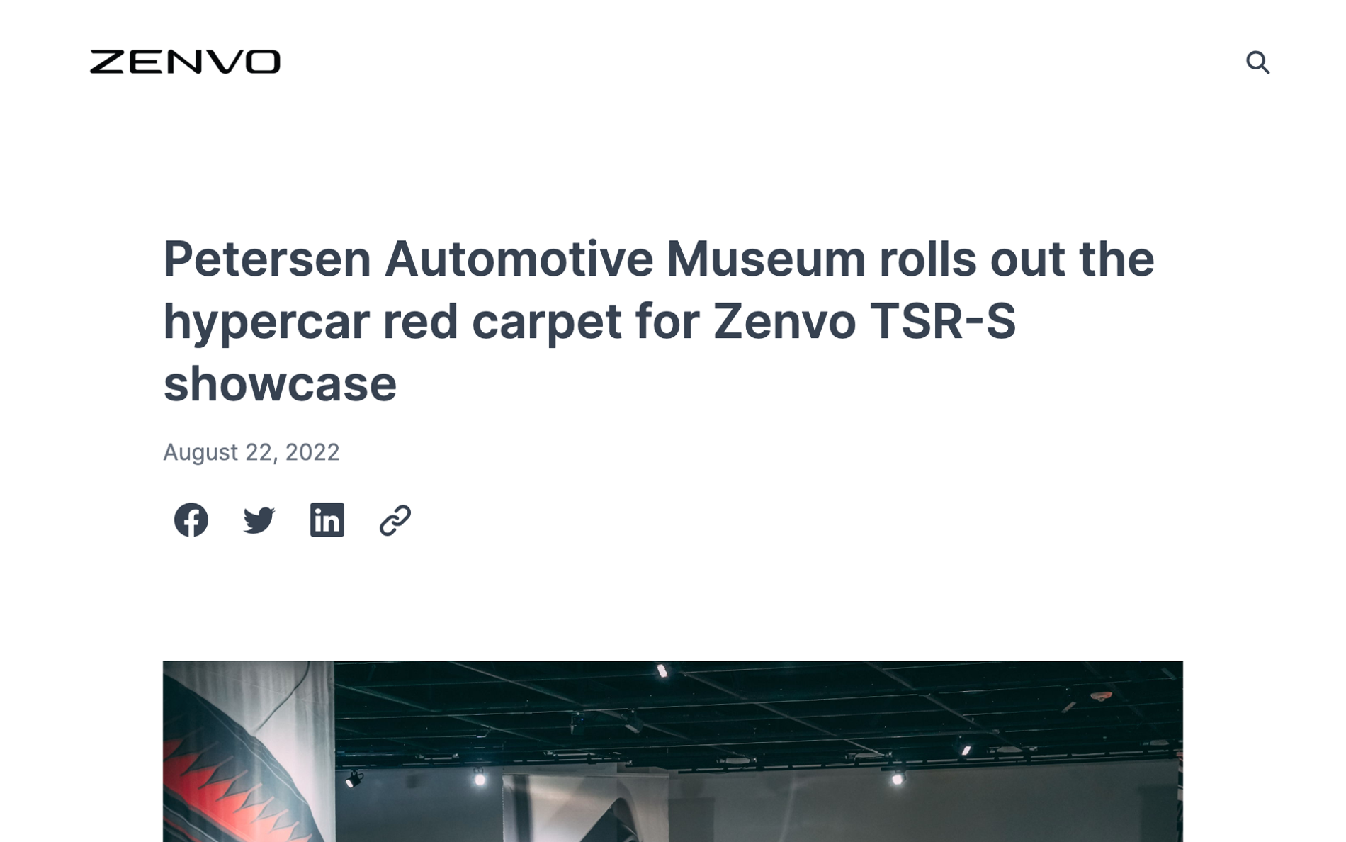 Petersen Automotive Museum rolls out the hypercar red carpet for Zenvo TSR-S showcase