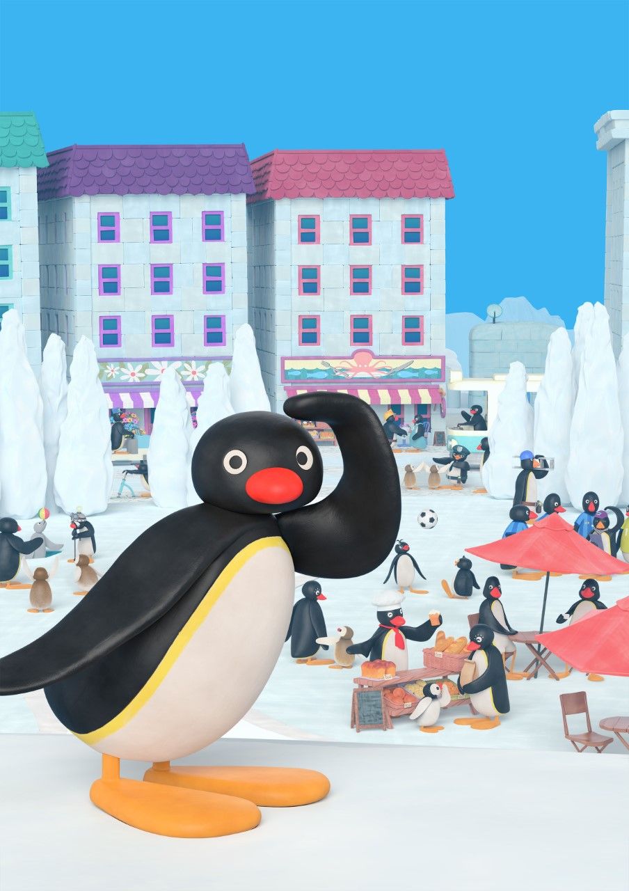 Pingu werd zowel inhoudelijk als visueel in een nieuw jasje gestoken voor 'Pingu in de stad'.
