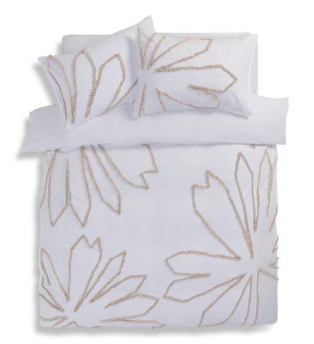 Habitat Cotton Tufted Palm White & Cream Bedding Set, £50