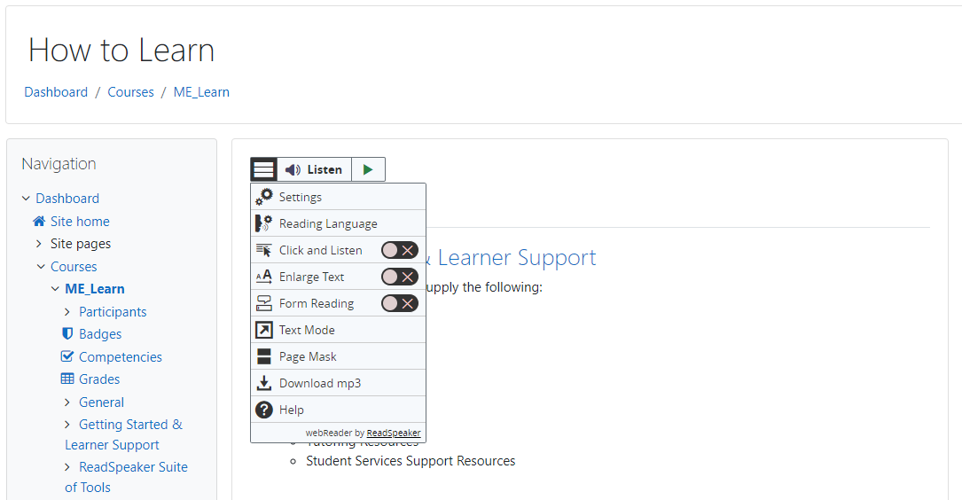 ReadSpeaker now integrated with Moodle, adding text-to-speech to the world’s largest LMS. Students can listen while learning in over 50 languages, 200+ voices.