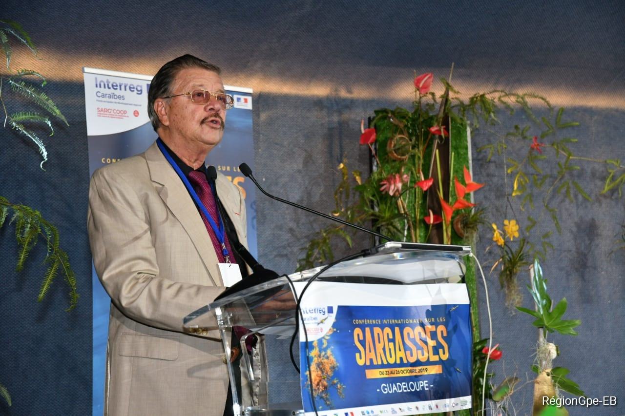 1st International Conference on Sargassum in Guadeloupe (Day 2). 
President of the Collectivity of Saint-Barthelemy Bruno Magras.