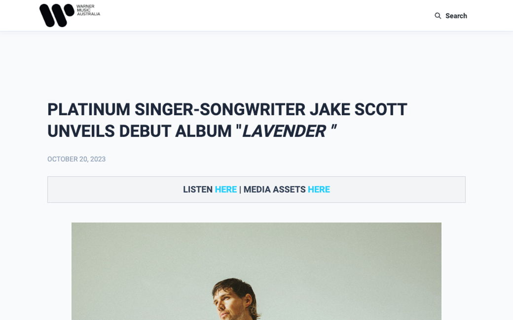 Singer Jake Scott announces new album