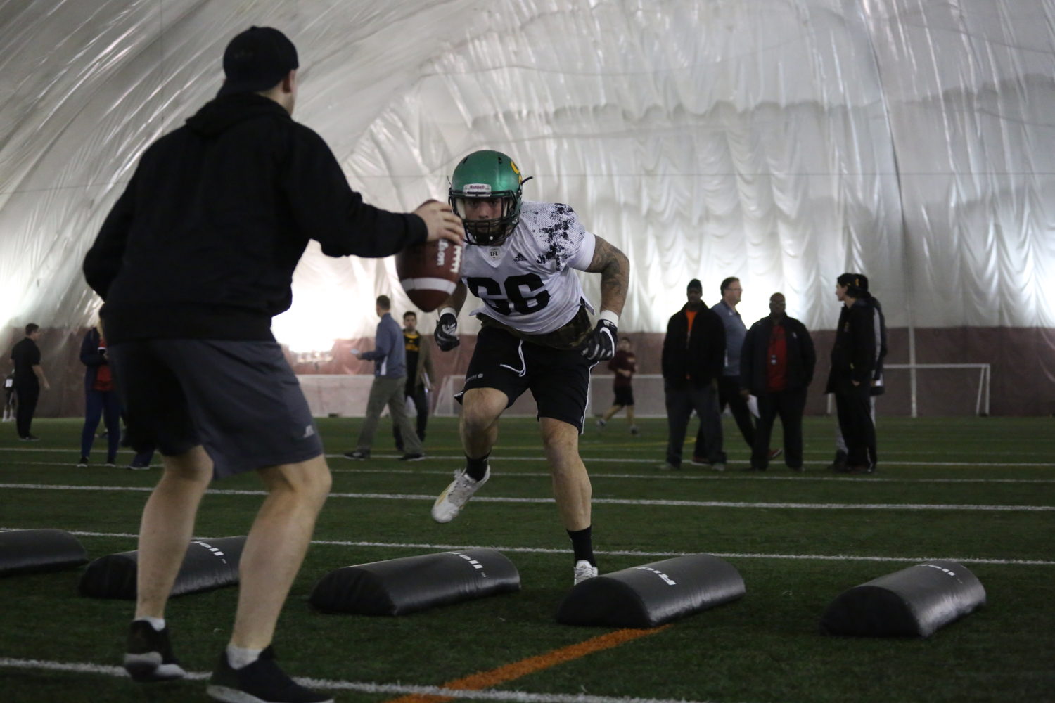 Alexandre Chevrier at the Eastern Regional Combine presented by adidas. Photo credit: Briana Thicke/CFL.ca