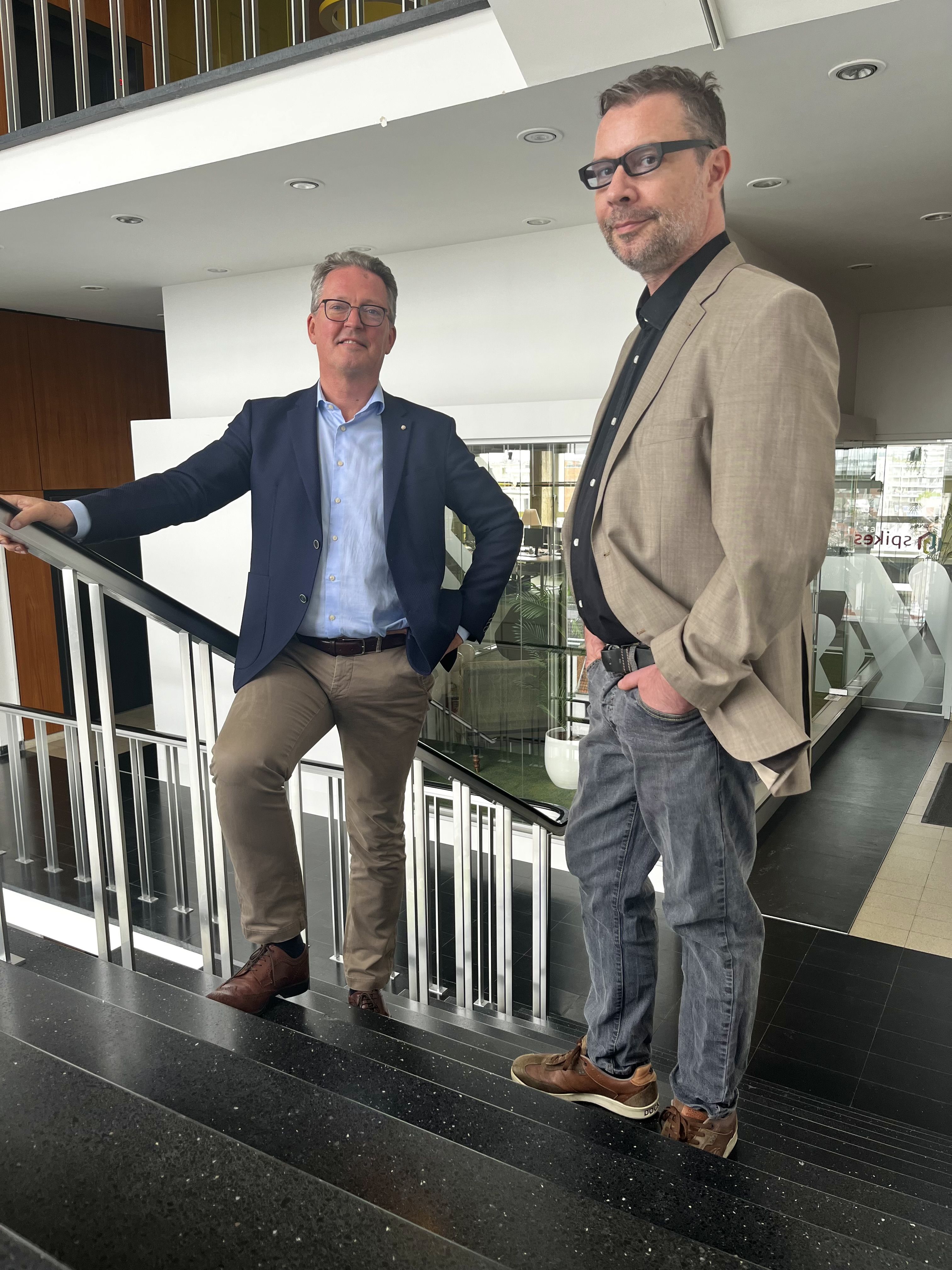 Marc Dries, CEO Spikes, en Guy De Pauw, CEO Textgain