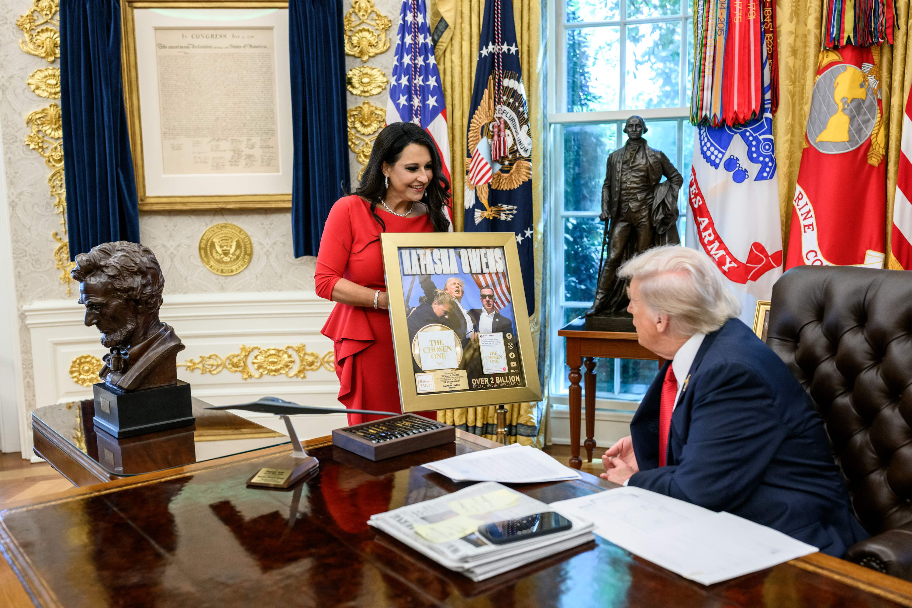 Natasha Owens Celebrates Success of “The Chosen One” with President Trump in the Oval Office 