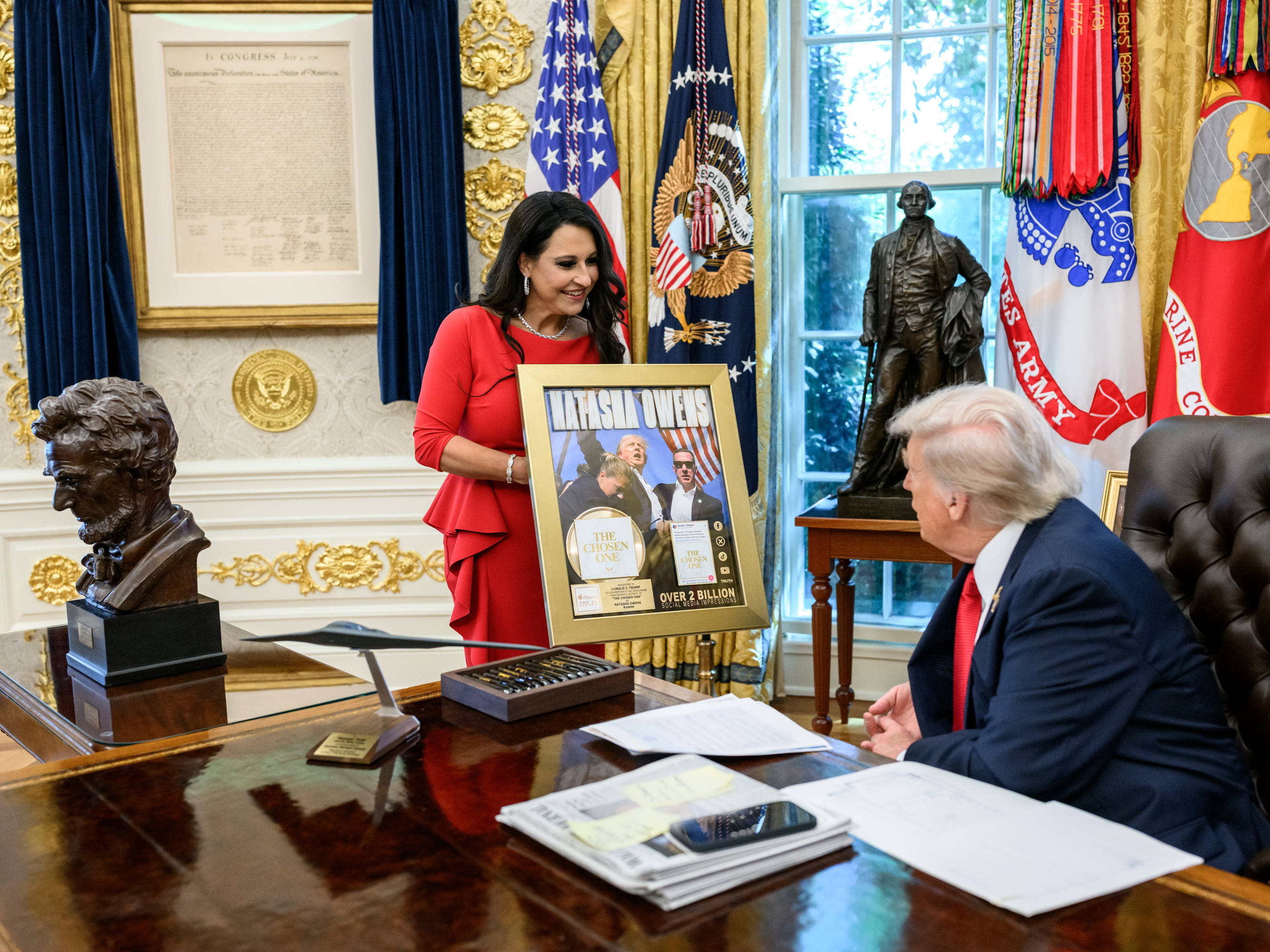 Natasha Owens Celebrates Success of “The Chosen One” with President Trump in the Oval Office 