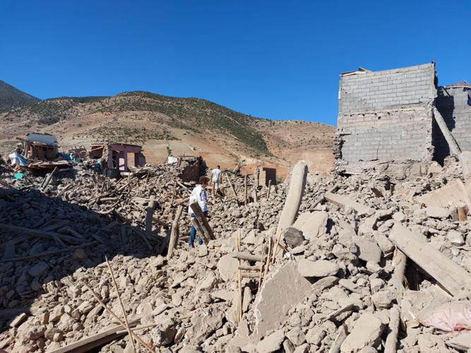 MSF teams are assessing the needs in Taharat village, after a powerful earthquake struck the centre of Morocco on 8 September 2023. Copyright: John Johnson/MSF