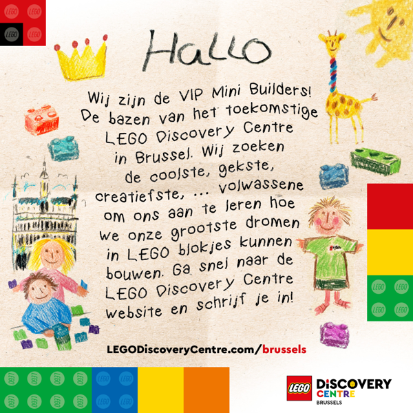 Media alert: Droomvacature voor LEGO® fans: LEGO® Discovery Centre Brussel zkt. Master Model Builder (M/V).